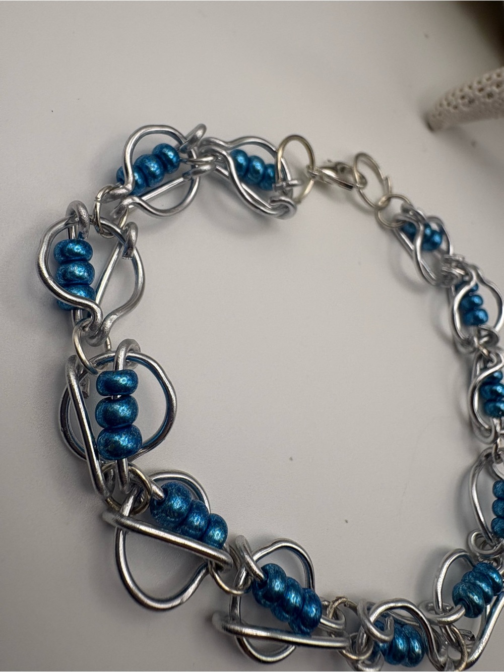 Blue Beaded Link Bracelet - Women Jewelry